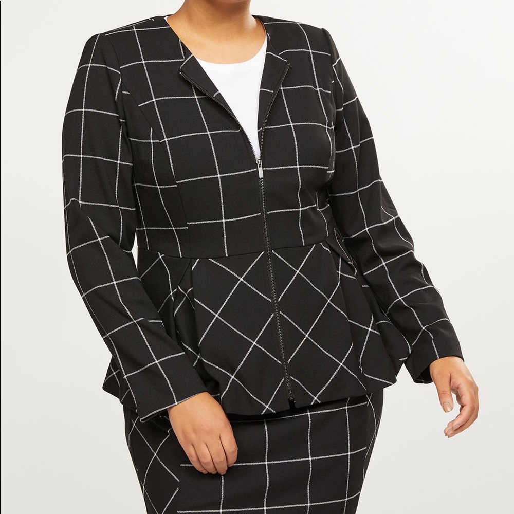 NWT LANE BRYANT Peplum Zip-Up Jacket - Size: 26